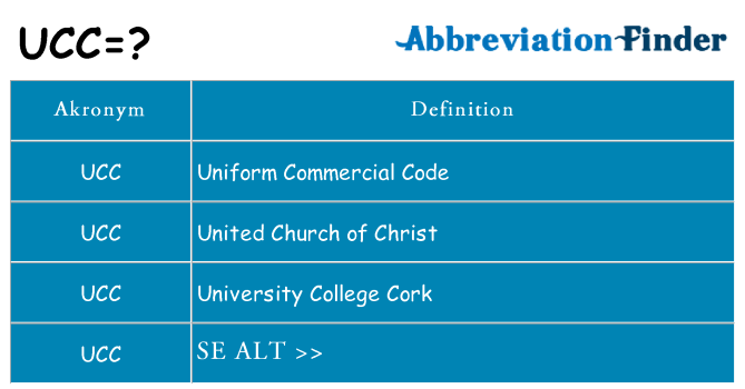 Hvad betyder ucc står for