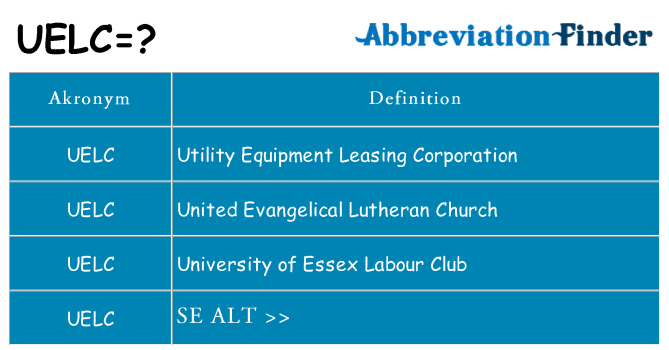 Hvad betyder uelc står for