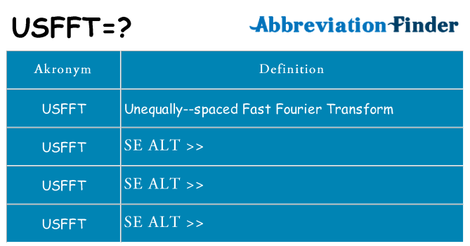 Hvad betyder usfft står for