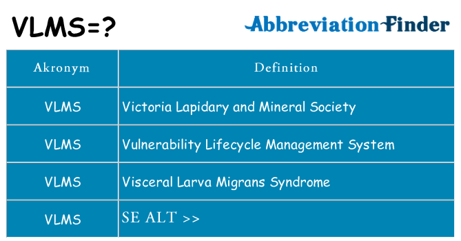 Hvad betyder vlms står for