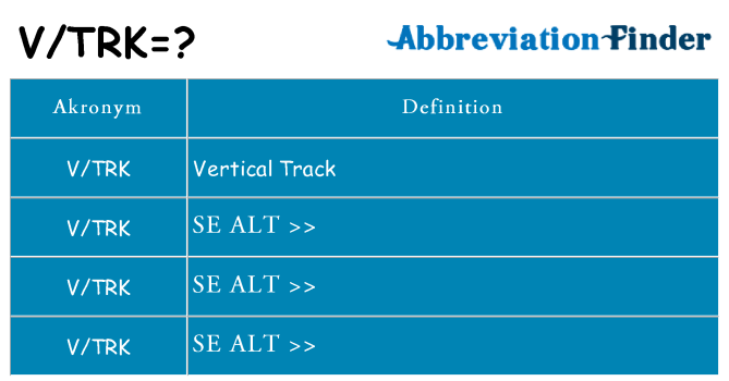 Hvad betyder vtrk står for