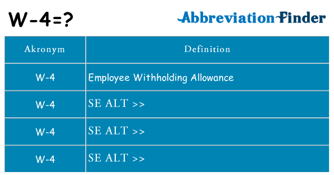 Hvad betyder w-4 står for