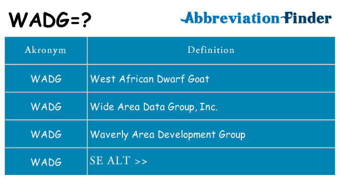 Hvad betyder wadg står for