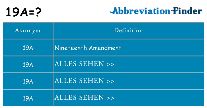 Wofür steht 19a