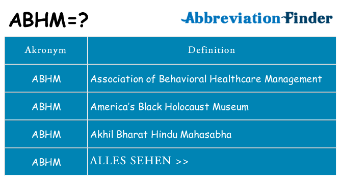 Wofür steht abhm