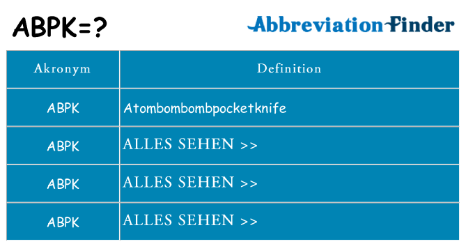 Wofür steht abpk