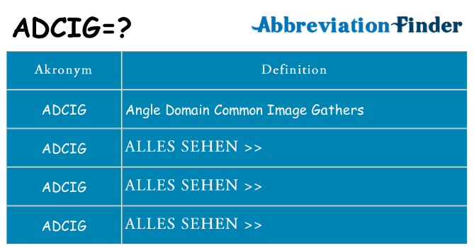 Wofür steht adcig