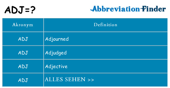 Wofür steht adj