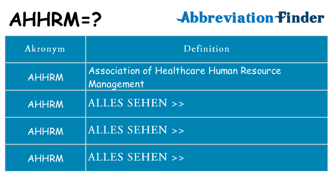 Wofür steht ahhrm