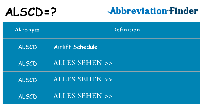 Wofür steht alscd