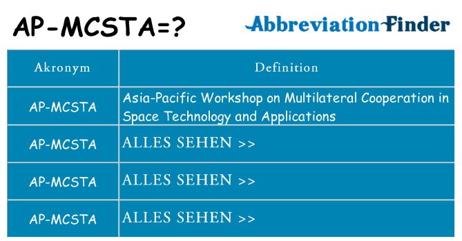 Wofür steht ap-mcsta