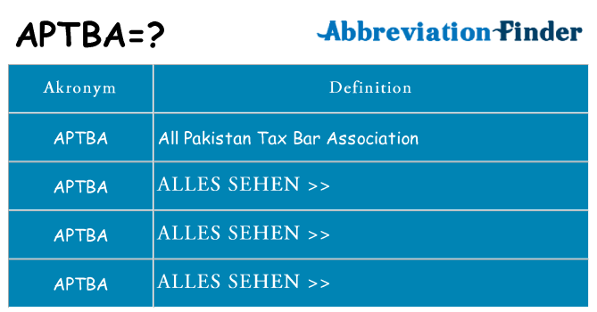 Wofür steht aptba