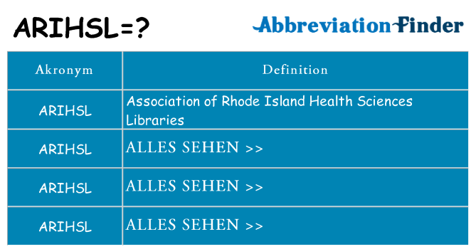 Wofür steht arihsl