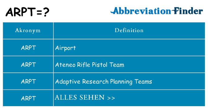 Wofür steht arpt