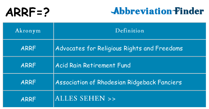 Wofür steht arrf