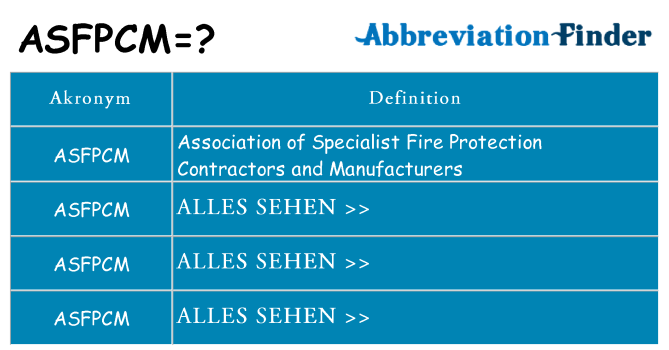 Wofür steht asfpcm