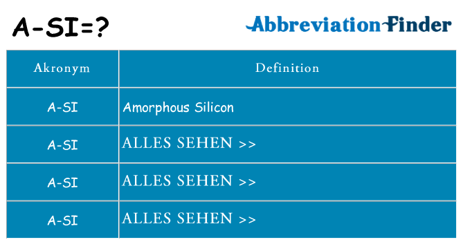 Wofür steht a-si