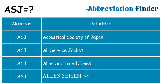 Wofür steht asj