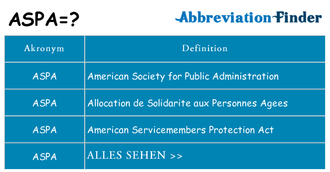 Wofür steht aspa