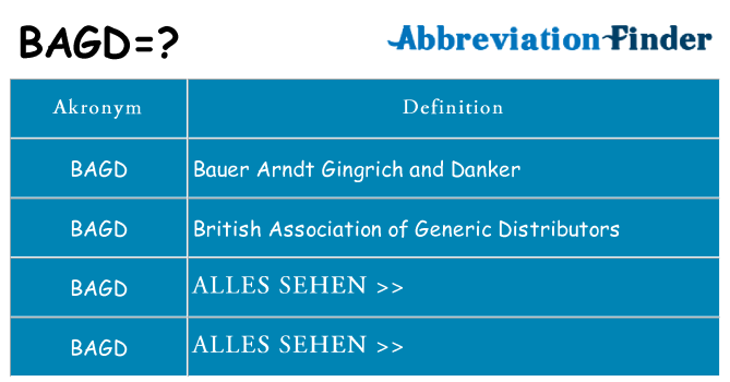 Wofür steht bagd