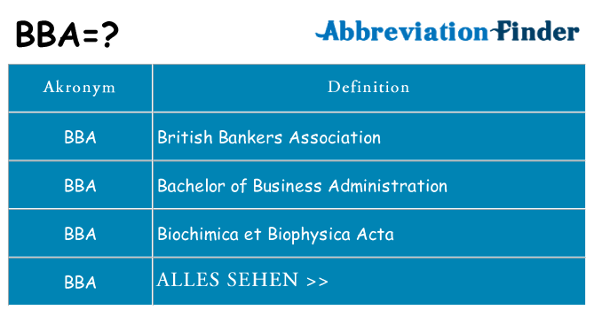 Wofür steht bba