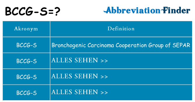 Wofür steht bccg-s
