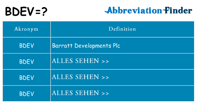 Wofür steht bdev