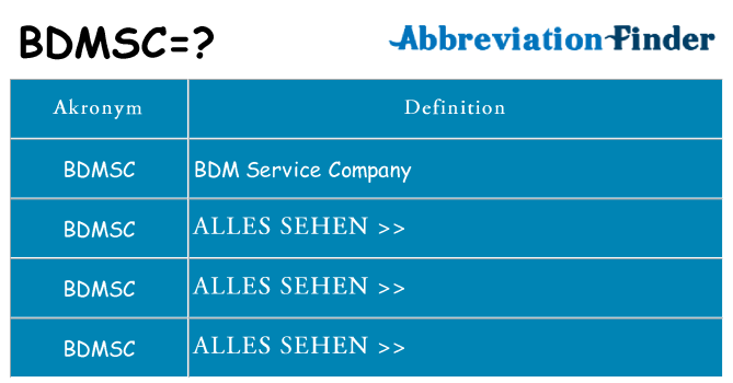 Wofür steht bdmsc