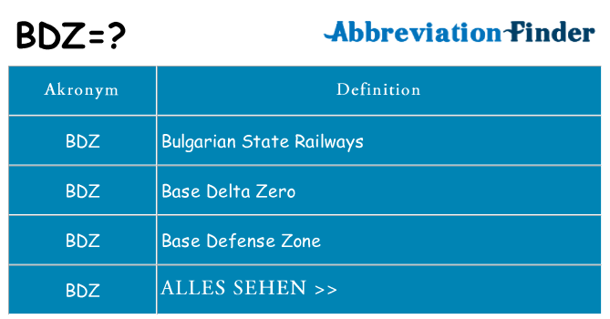 Wofür steht bdz