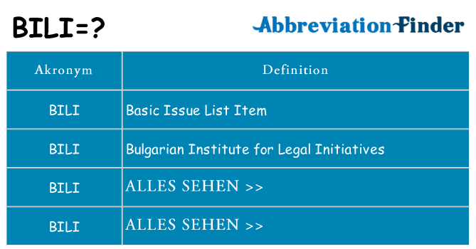Wofür steht bili