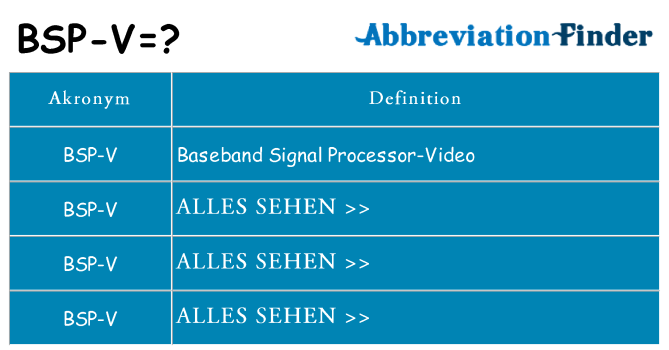 Wofür steht bsp-v