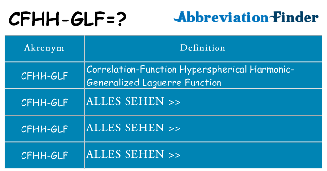 Wofür steht cfhh-glf