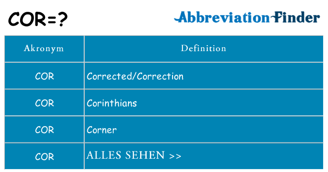 Wofür steht cor