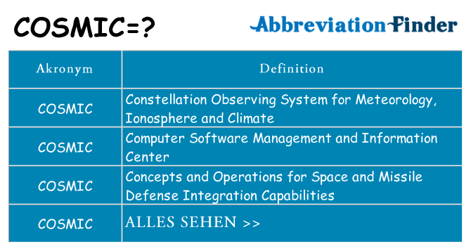 Wofür steht cosmic