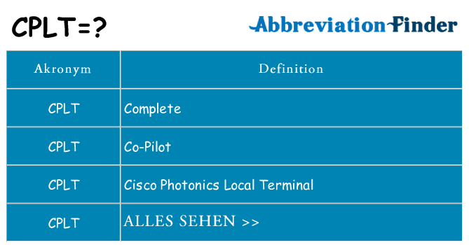 Wofür steht cplt