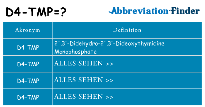 Wofür steht d4-tmp