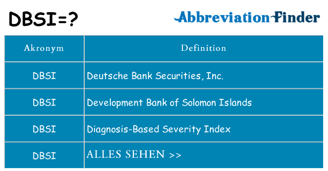 Wofür steht dbsi