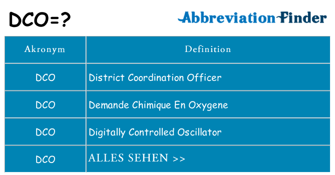 Wofür steht dco