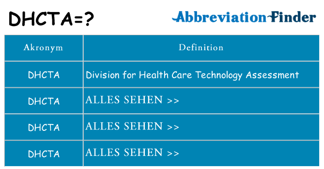Wofür steht dhcta