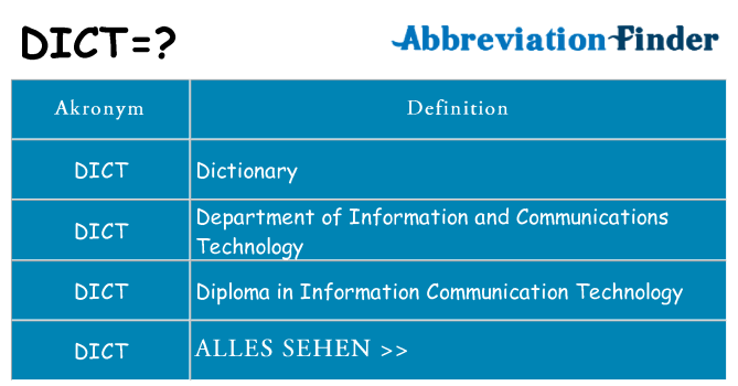 Wofür steht dict