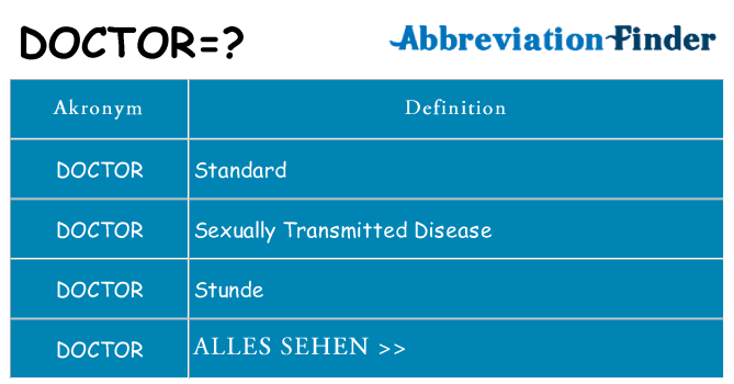 Wofür steht doctor