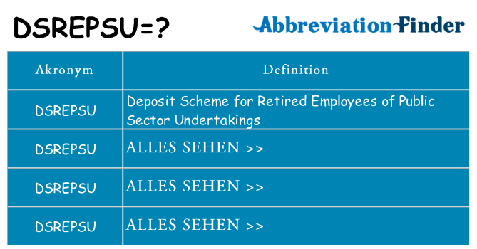 Wofür steht dsrepsu