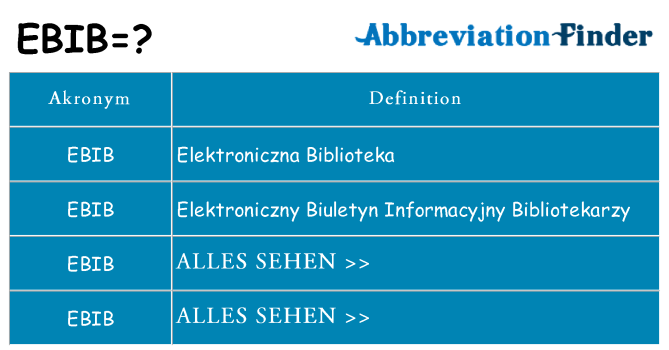 Wofür steht ebib