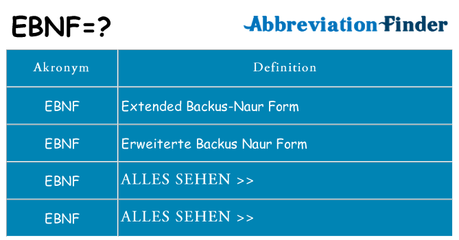 Wofür steht ebnf