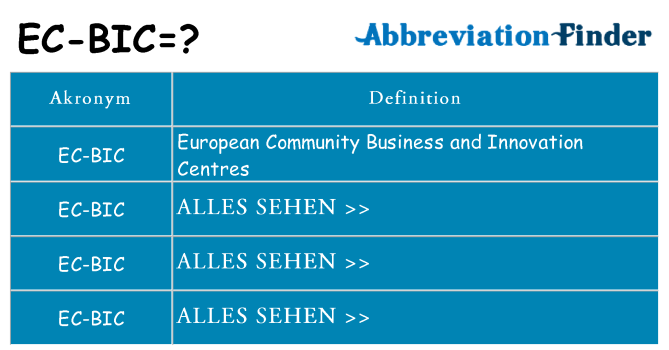 Wofür steht ec-bic