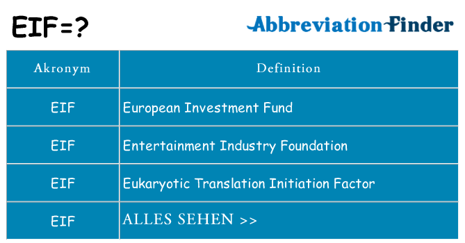 Wofür steht eif