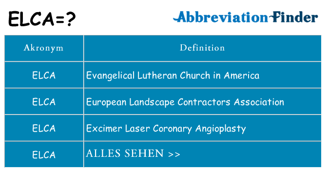 Wofür steht elca