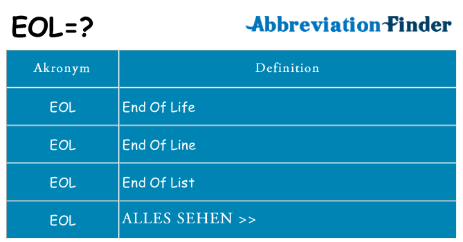 Wofür steht eol