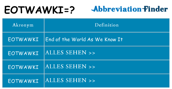 Wofür steht eotwawki