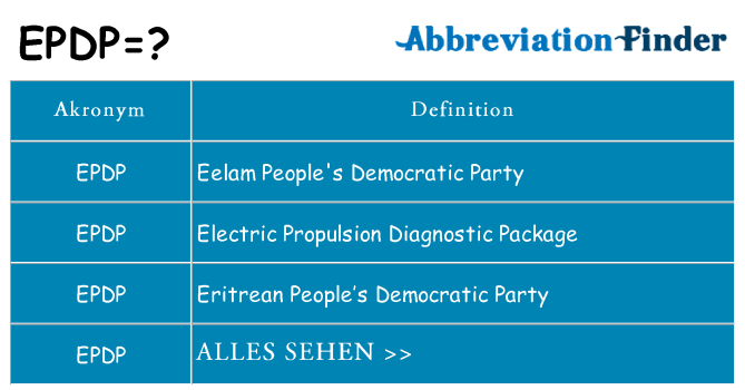 Wofür steht epdp